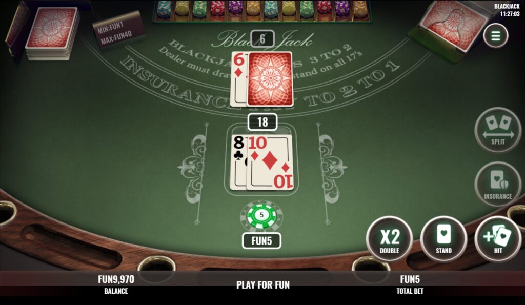 Playing Blackjack in LuckyStar Online Casino
